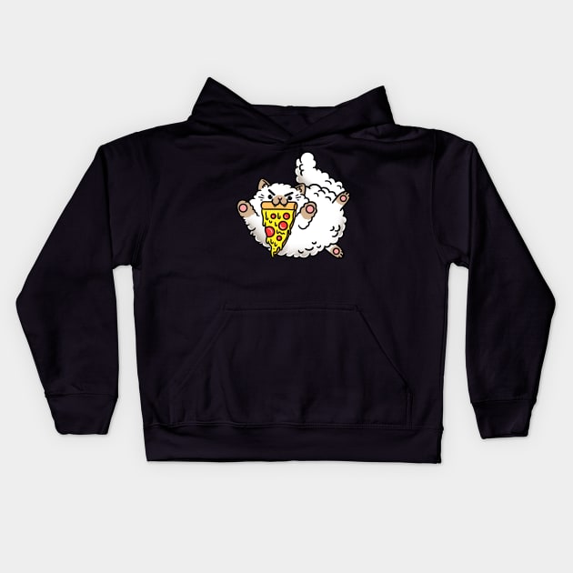 Pizza cat Kids Hoodie by fridaemundae